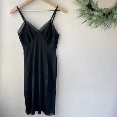 Vintage Seamprufe Black Nightgown Slip Dress