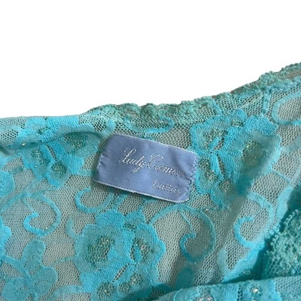 Vintage Lady Cameo Dallas blue jumpsuit lace sati… - image 2