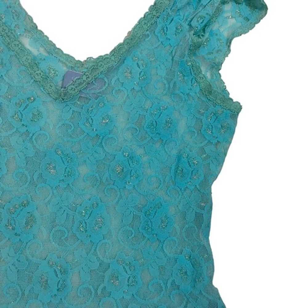 Vintage Lady Cameo Dallas blue jumpsuit lace sati… - image 3