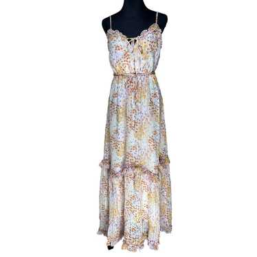 June & Hudson Floral Ruffle Maxi Dress Size S Ivo… - image 1