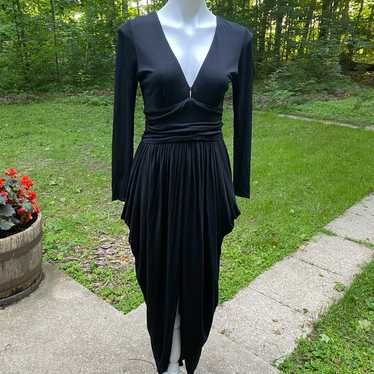 80's 90's Harem Style Dress Plunge Neckline