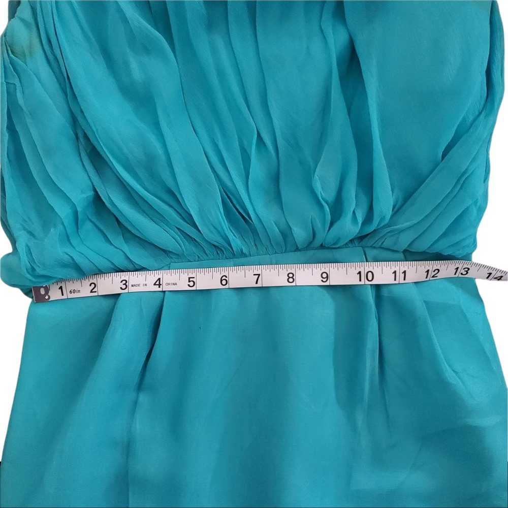 Vintage 50s Elinor Gay Turquoise Chiffon Cocktail… - image 7