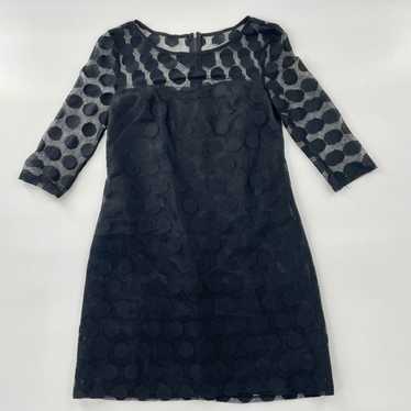 Betsey Johnson Sheer Neck 3/4 Sleeve Polka Dot Ov… - image 1