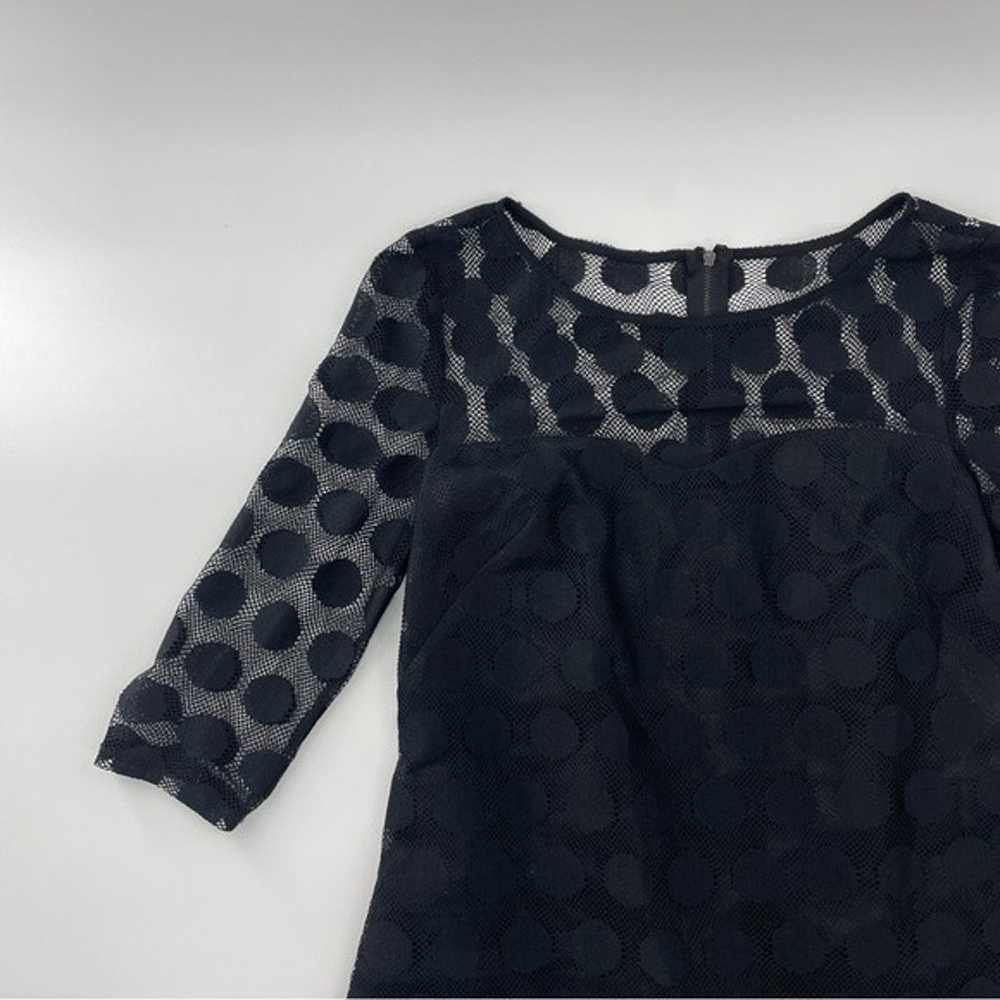 Betsey Johnson Sheer Neck 3/4 Sleeve Polka Dot Ov… - image 2