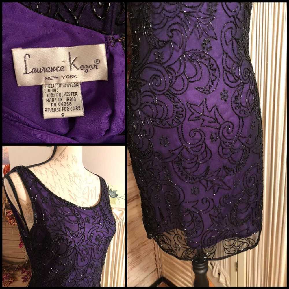 SZ S-VINTAGE LAWRENCE KAZAR PURPLE DRESS - image 2