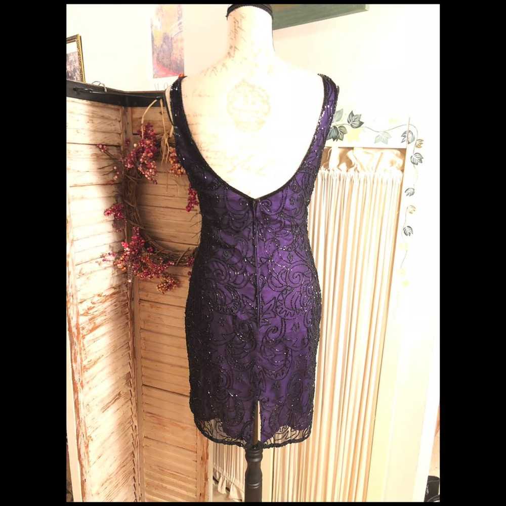 SZ S-VINTAGE LAWRENCE KAZAR PURPLE DRESS - image 4