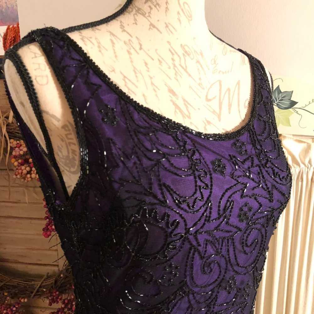 SZ S-VINTAGE LAWRENCE KAZAR PURPLE DRESS - image 6