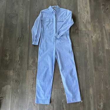 IZOD Vintage 80’s Women’s Chambray Cotton Coveral… - image 1