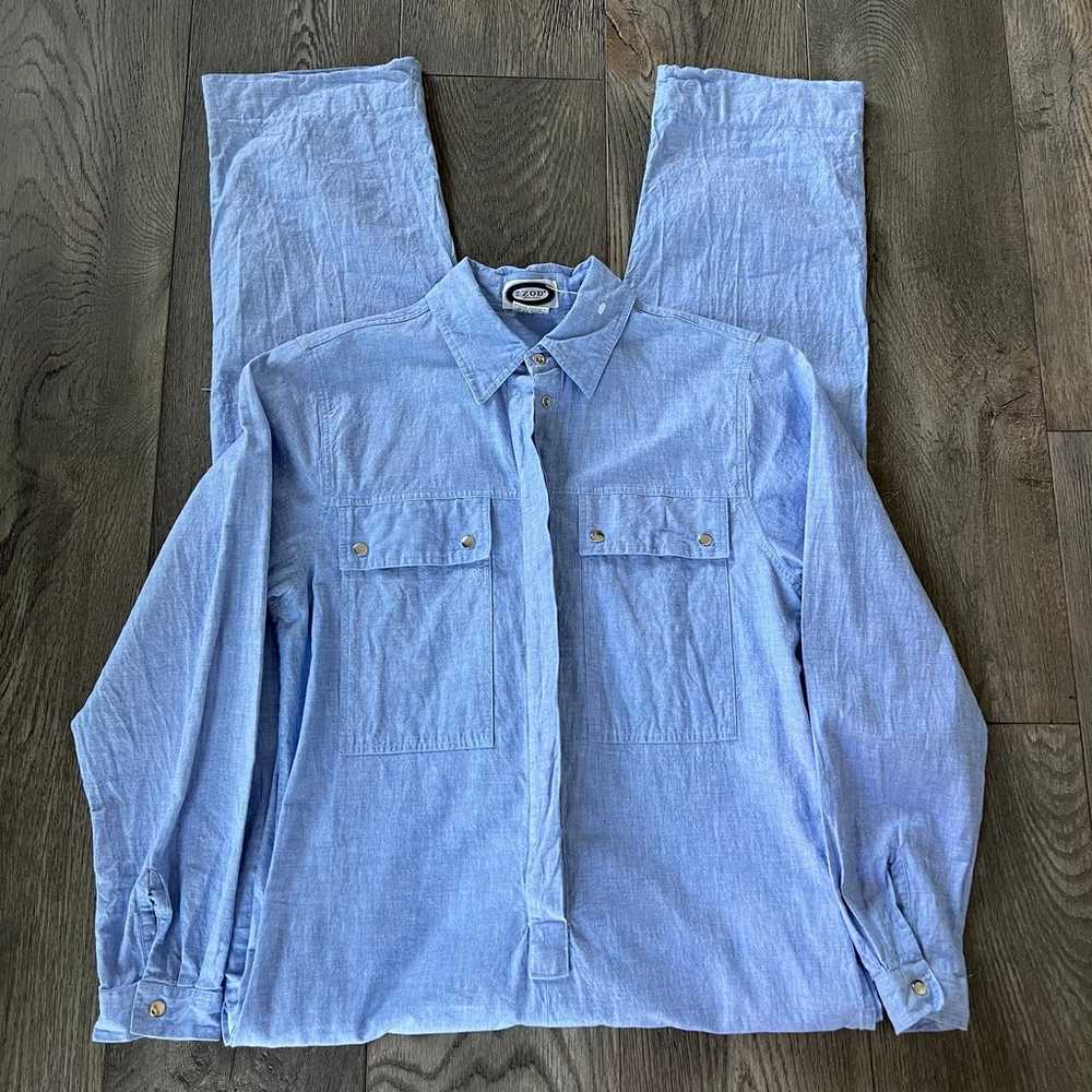 IZOD Vintage 80’s Women’s Chambray Cotton Coveral… - image 7