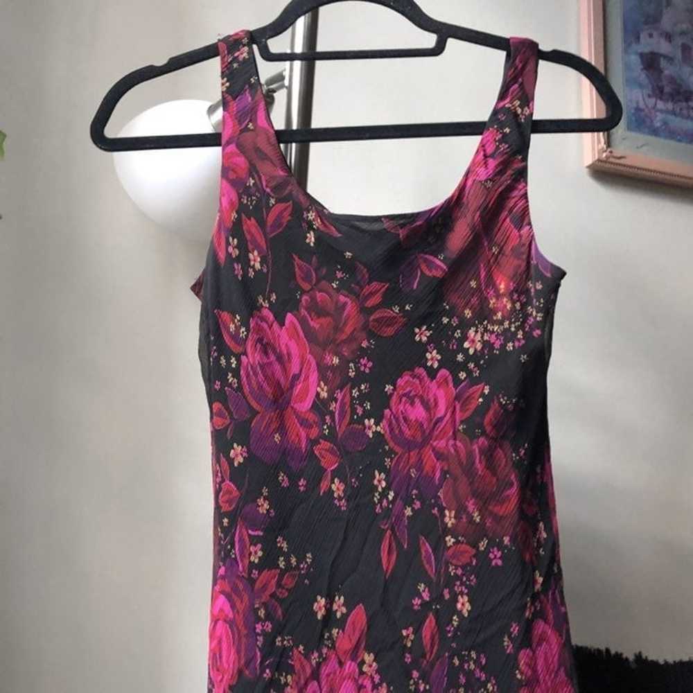 vintage floral maxi silk dress - image 2