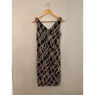 Vintage David Meister Geometric V-Neck Dress