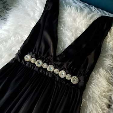 Custom Black Satin Dress - image 1