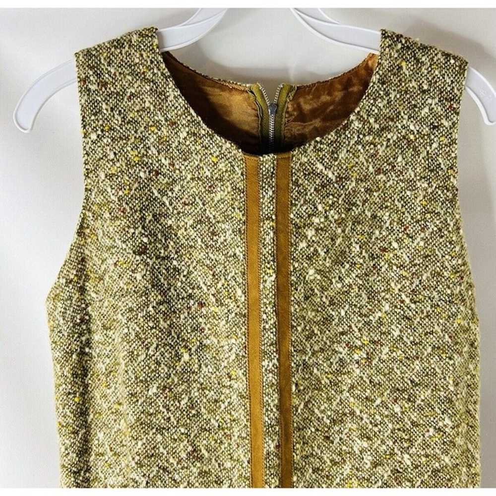 VTG 50s Womens Small Tweed Sleeveless Mini Dress … - image 2