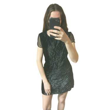 Velvet & Mesh Mini Dress