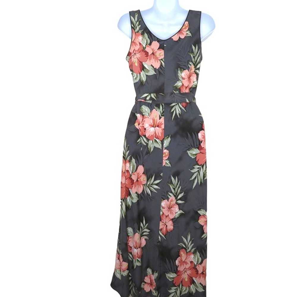 Vintage Hawaiian Dress S Floral Sleeveless Hostes… - image 11