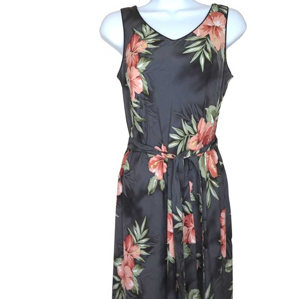 Vintage Hawaiian Dress S Floral Sleeveless Hostes… - image 2