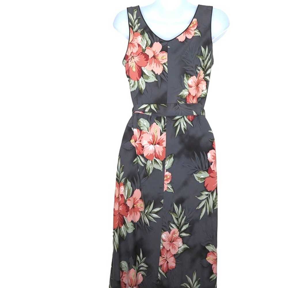 Vintage Hawaiian Dress S Floral Sleeveless Hostes… - image 6