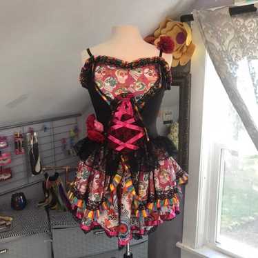 Vintage day of the dead halloween dress