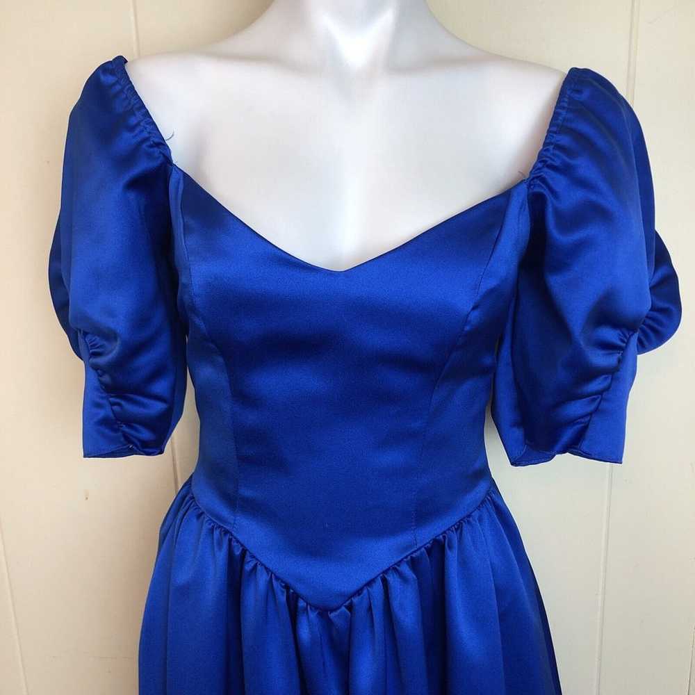 Vtg Off Shoulder Prom Gown XS Small Formal Renais… - image 2