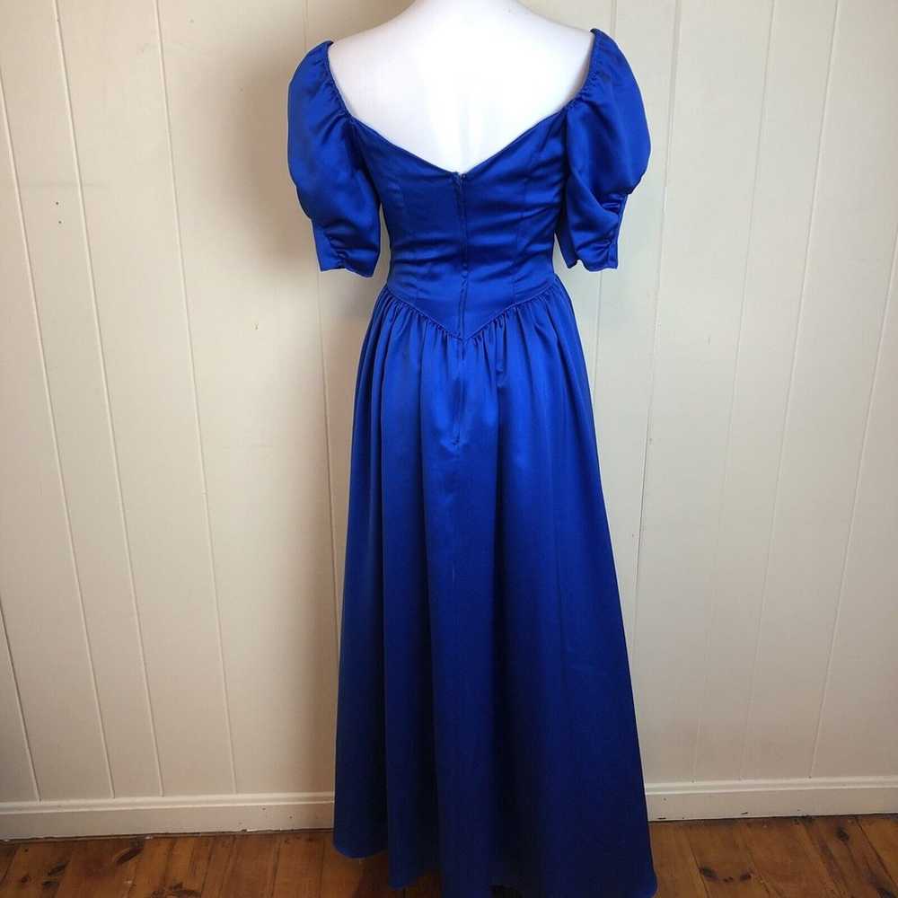 Vtg Off Shoulder Prom Gown XS Small Formal Renais… - image 4