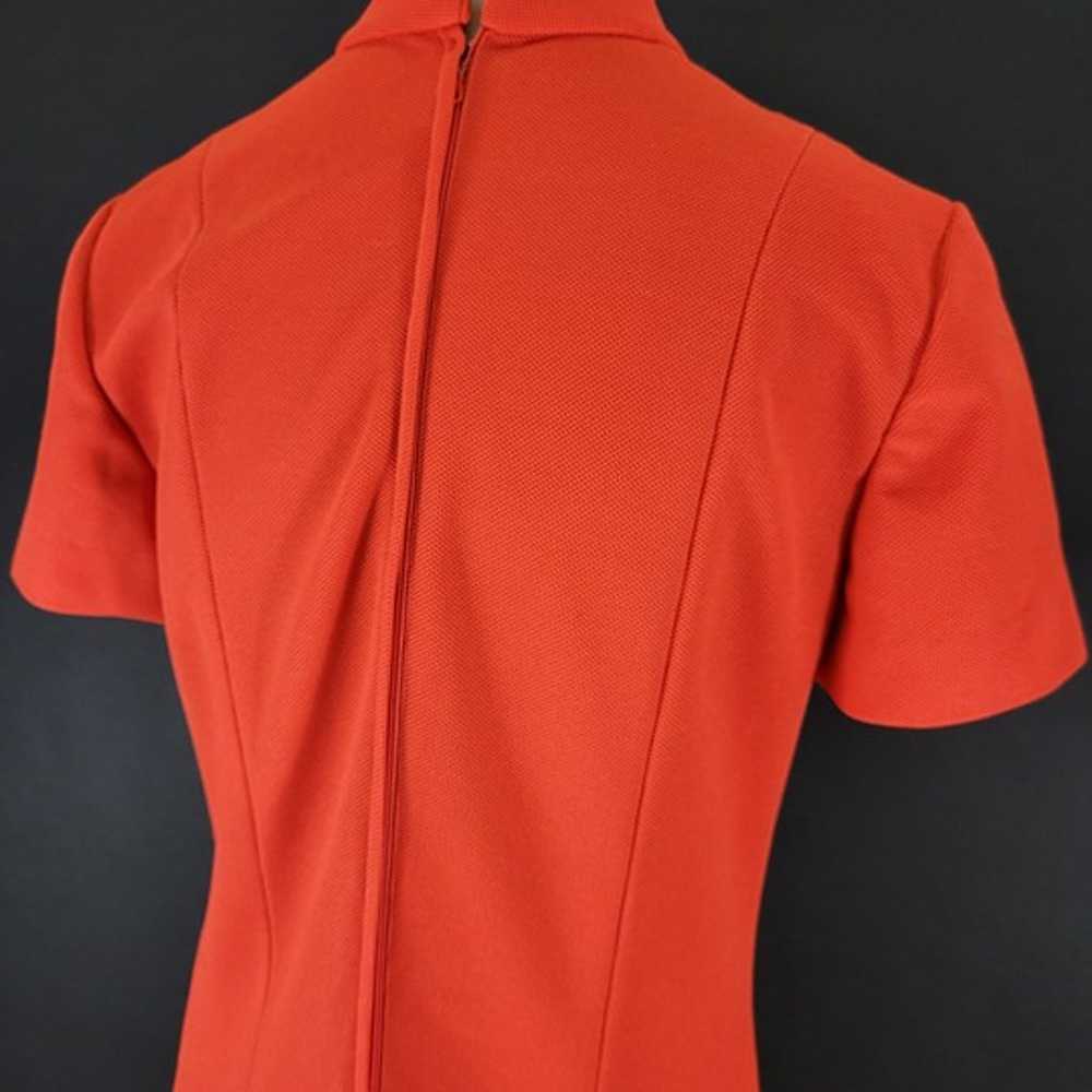 60s Red Mod Mock Neck Shift Dress - image 10