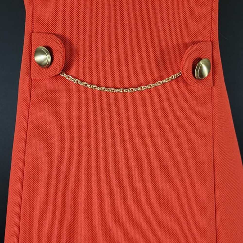 60s Red Mod Mock Neck Shift Dress - image 3