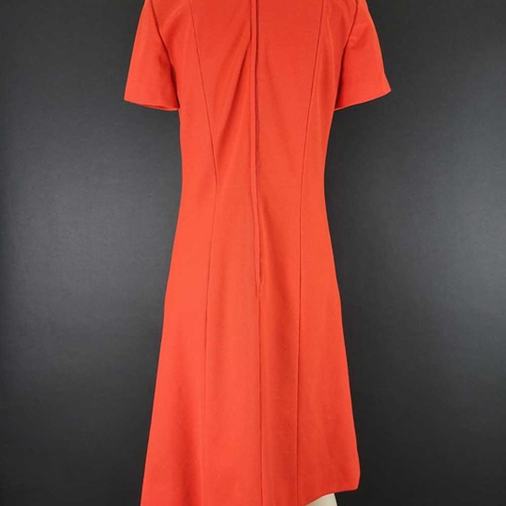 60s Red Mod Mock Neck Shift Dress - image 9