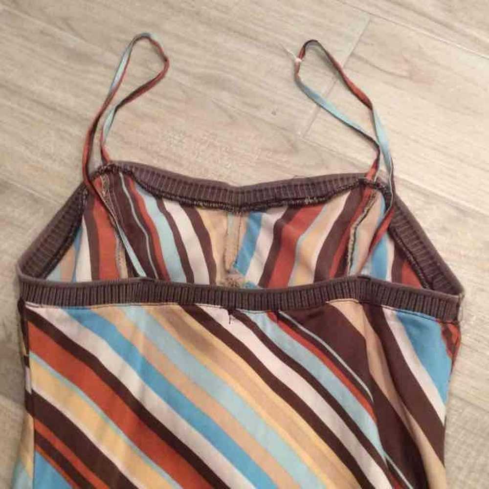 VTG SILK STRIPED CAMI DRESS S - image 4