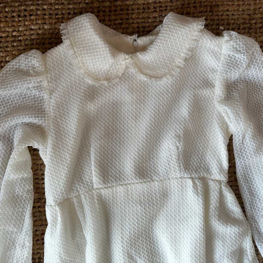 Vintage white babydoll wedding dress Peter Pan tw… - image 1