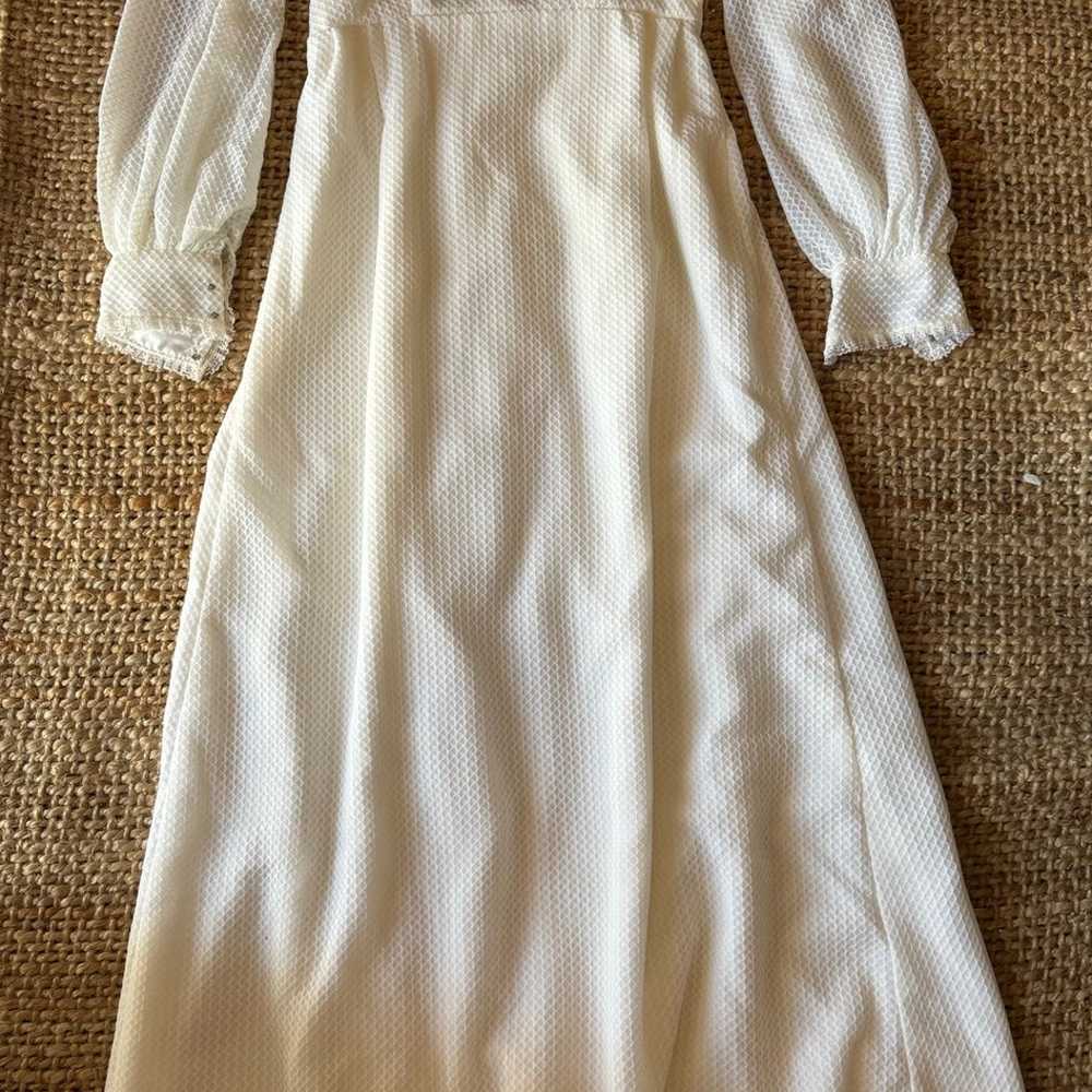 Vintage white babydoll wedding dress Peter Pan tw… - image 2