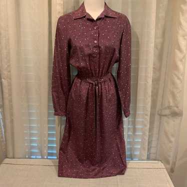 Vintage Nordstrom Brass Plum silk dress