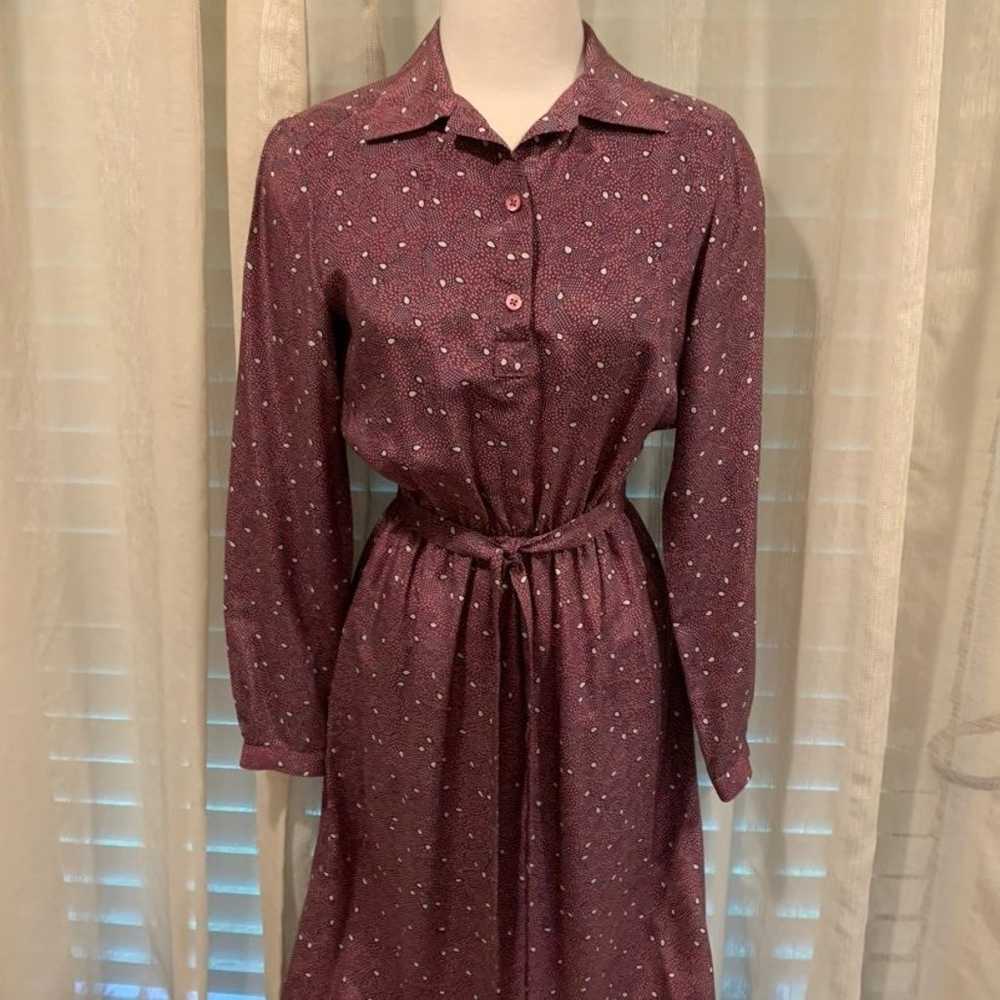 Vintage Nordstrom Brass Plum silk dress - image 2