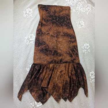 Y2K 2000s Assymetrical Honey Sequined Fall Dress - image 1