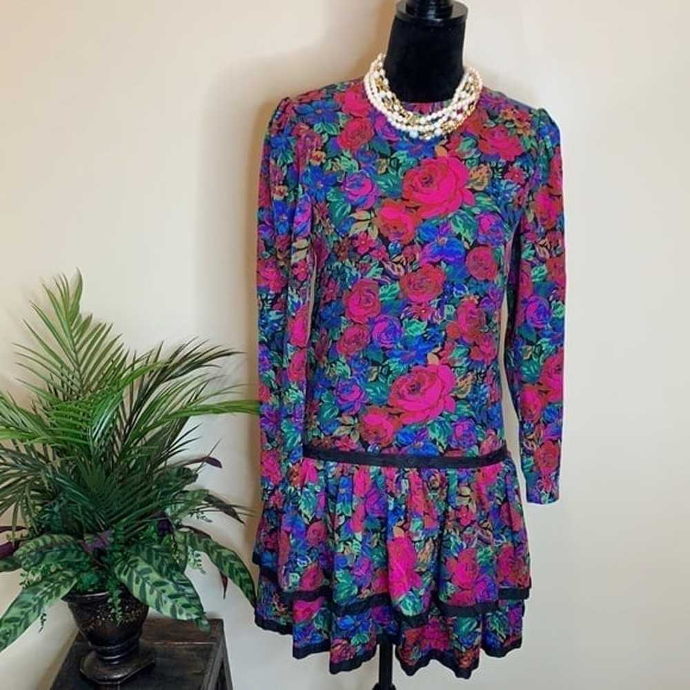 Vintage, retro silk 80’s dress - image 1