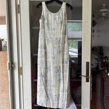 Vintage 100% Silk Pineapple Moon Dress