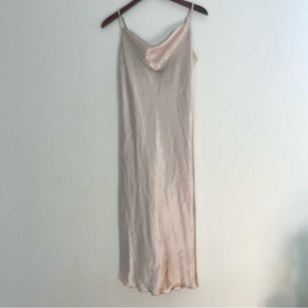 Bebe Y2K Silky Maxi Dress in Cream Beige Strappy … - image 1