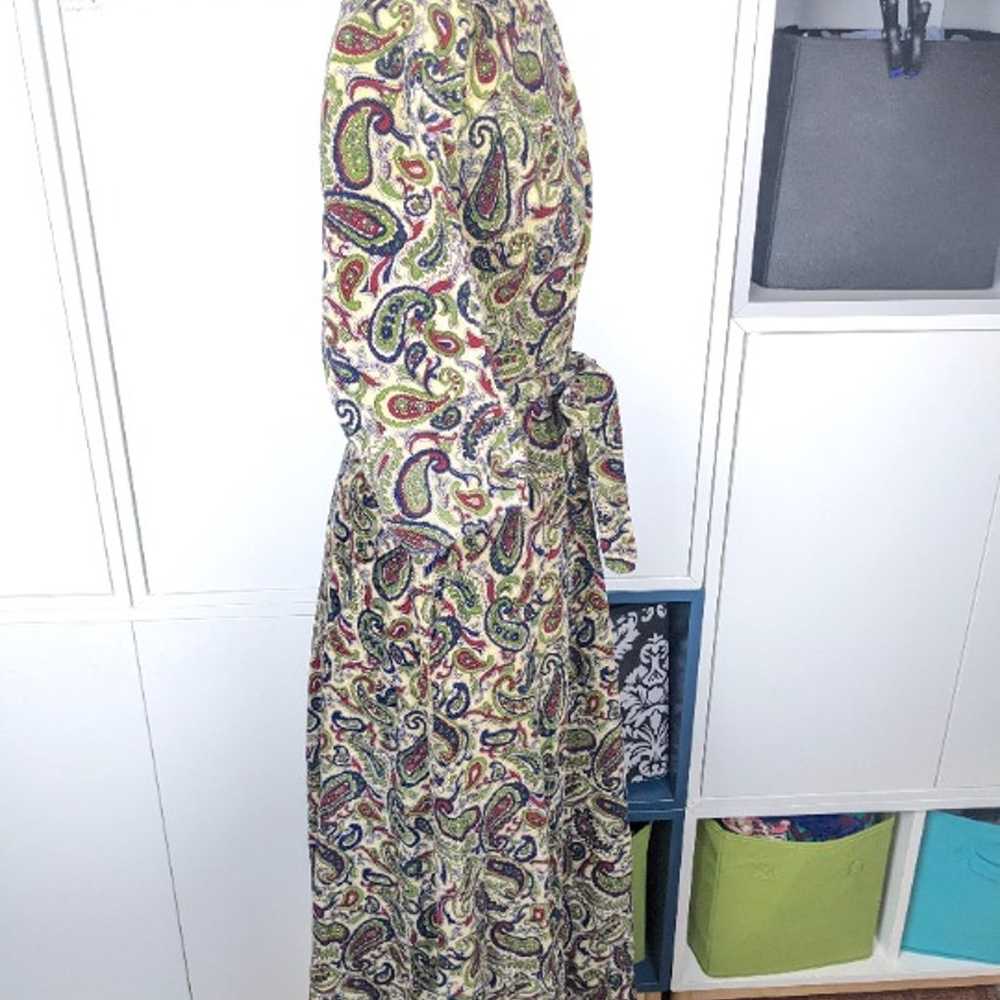 1950's Paisley Corduroy Hostess Gown - image 5