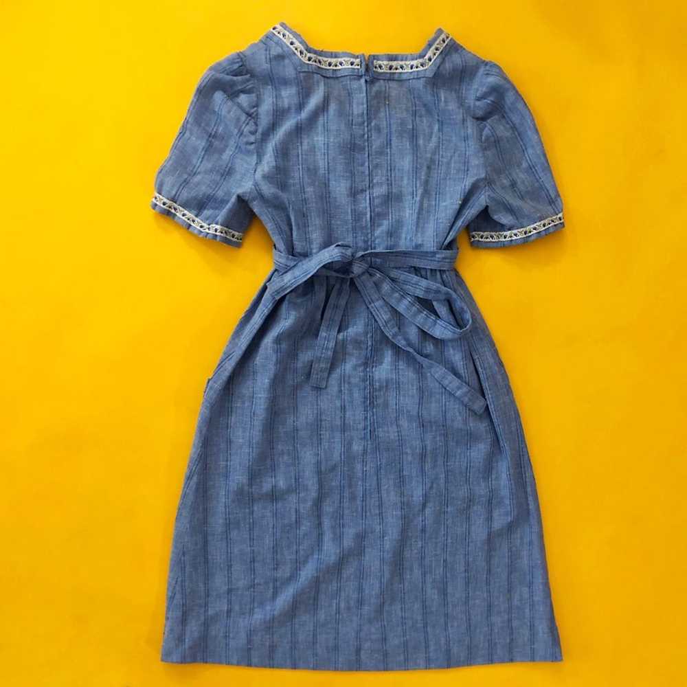 Vintage 1970s light wash denim dress - image 3