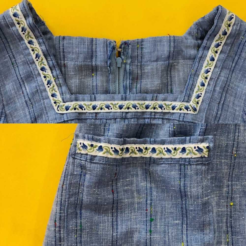 Vintage 1970s light wash denim dress - image 4