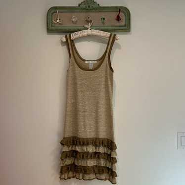 Vintage Diane Von Furstenberg knit metallic ruffl… - image 1