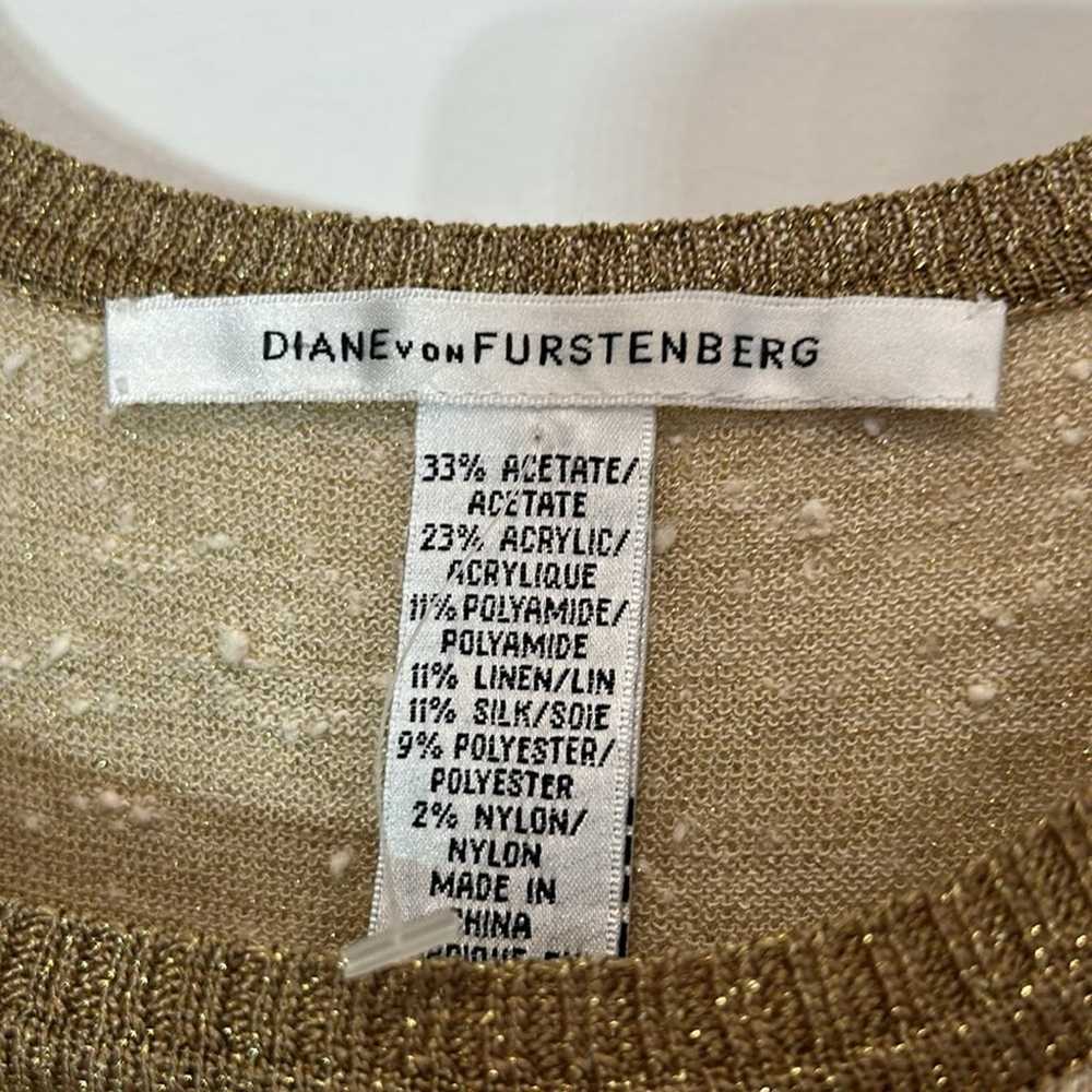 Vintage Diane Von Furstenberg knit metallic ruffl… - image 4