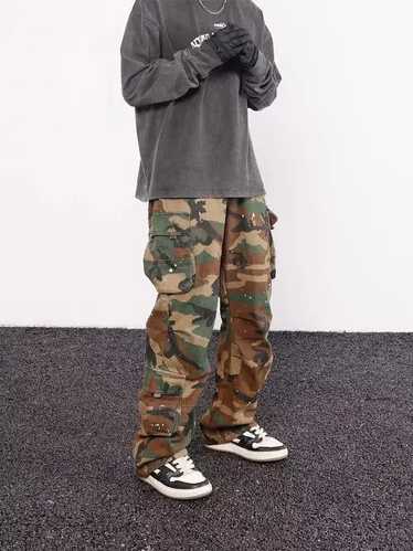 Custom × Streetwear × Vintage camo cargo paint pa… - image 1