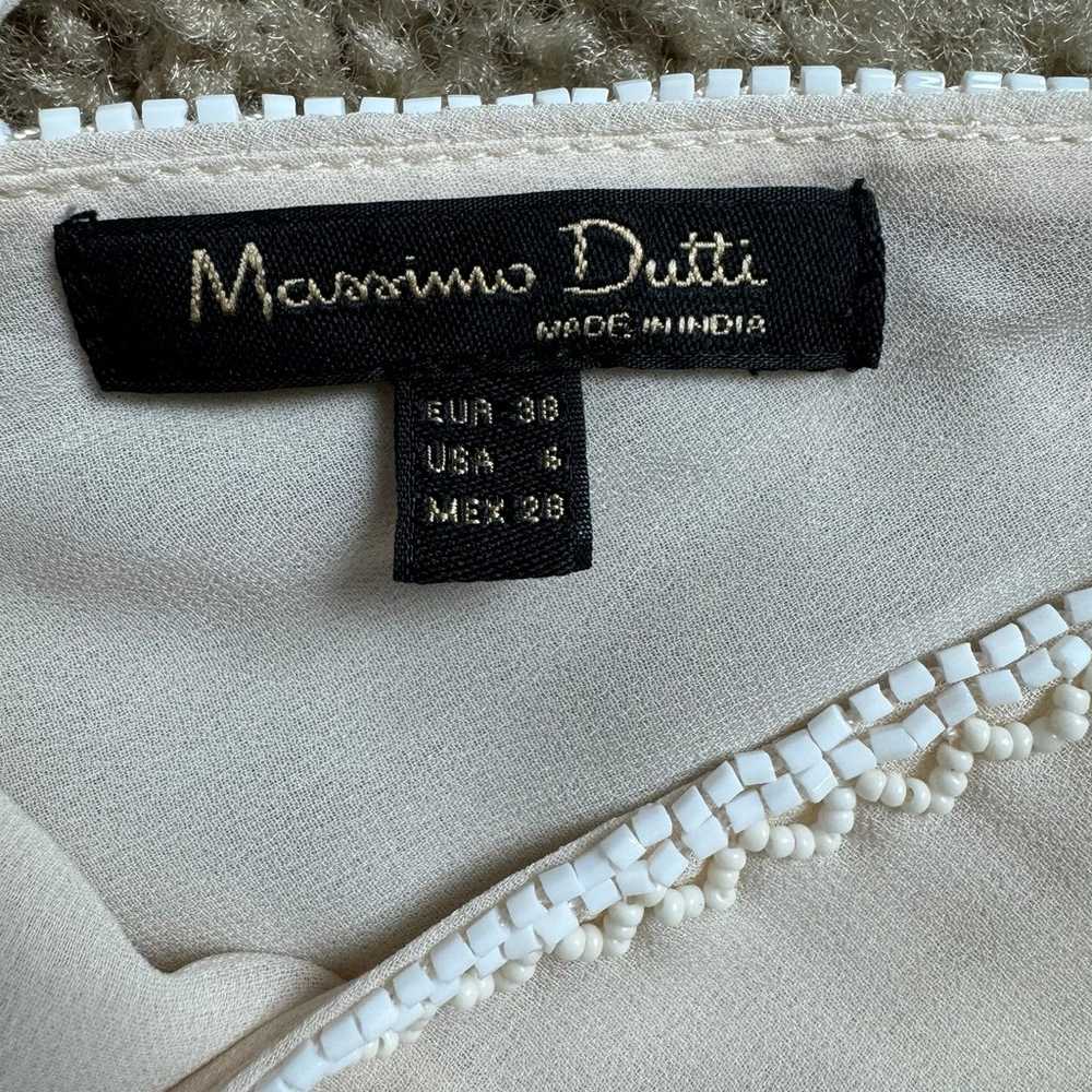 Massimo Dutti Ivory V-neck Embroidery Maxi Dress … - image 11