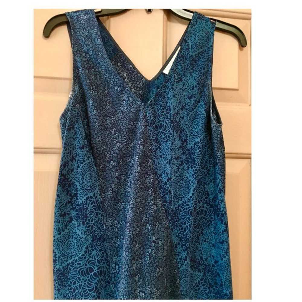 90s Vintage Blue Floral Boho Slip Midi Dress - image 3