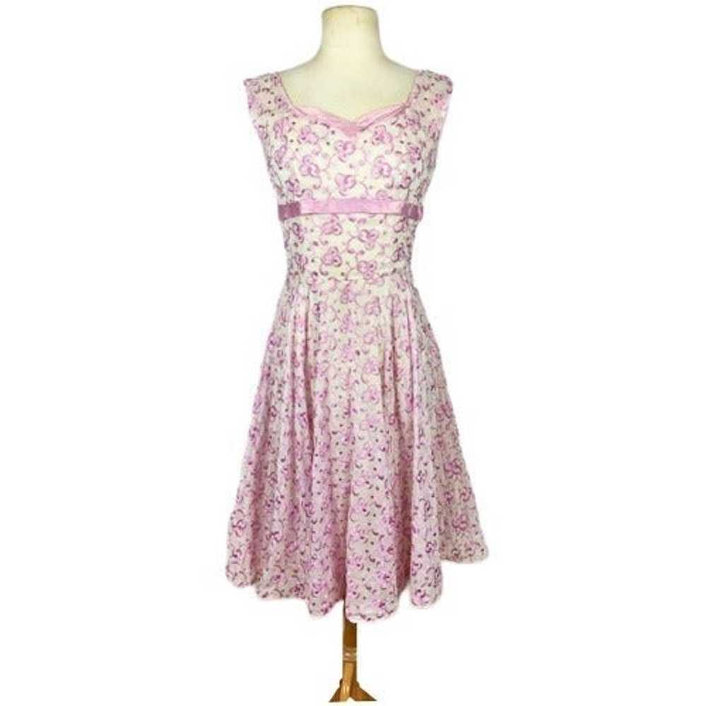 Vintage 50s 60s Fit Flare Cocktail Dress - image 4