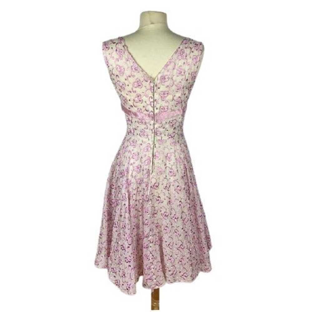 Vintage 50s 60s Fit Flare Cocktail Dress - image 8