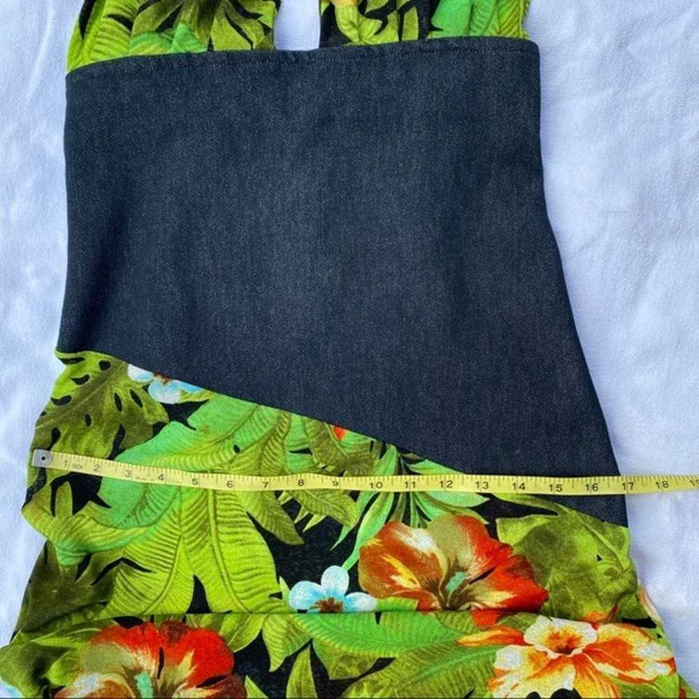 VTG Halter Tropical Print Floral Dress - image 11