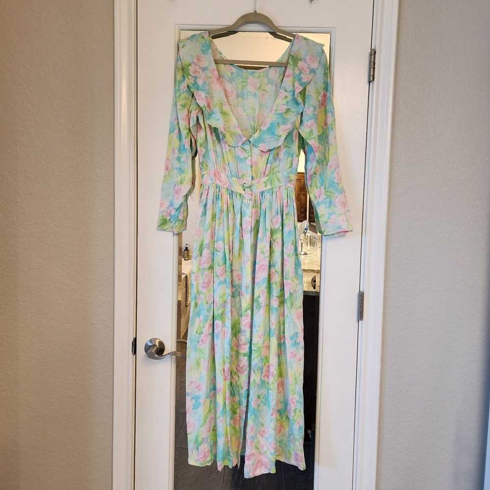 VINTAGE eileen west Laura Ashley style dress Flor… - image 10