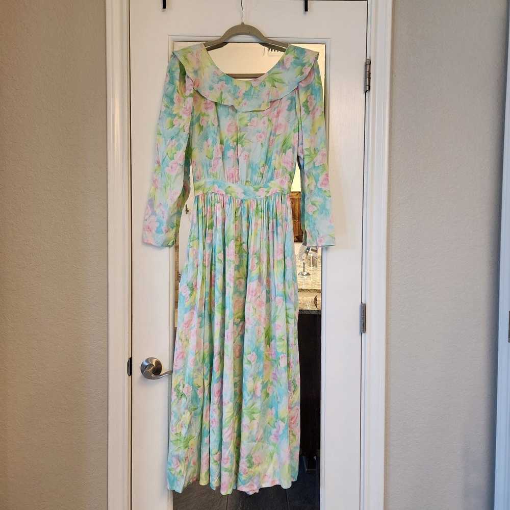 VINTAGE eileen west Laura Ashley style dress Flor… - image 11