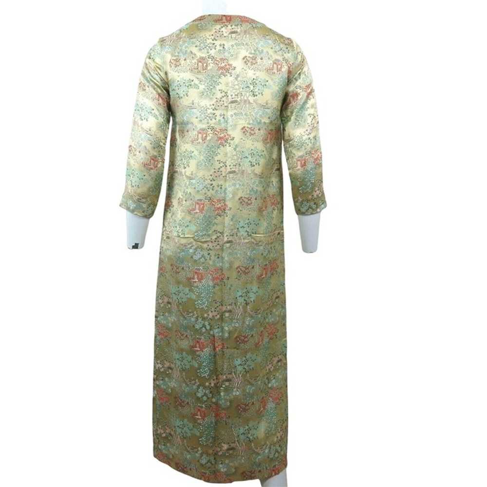 Vintage Traditional Silk Midi Dress S Gold Cheong… - image 6